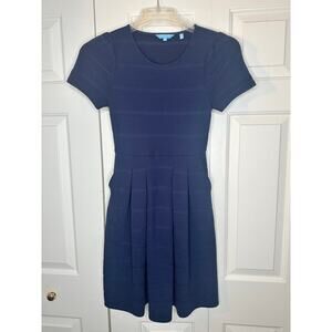 Women's Draper James Short Sleeve Knit Tee  Pleated Mini Dress Sz
 XS 2 pockets